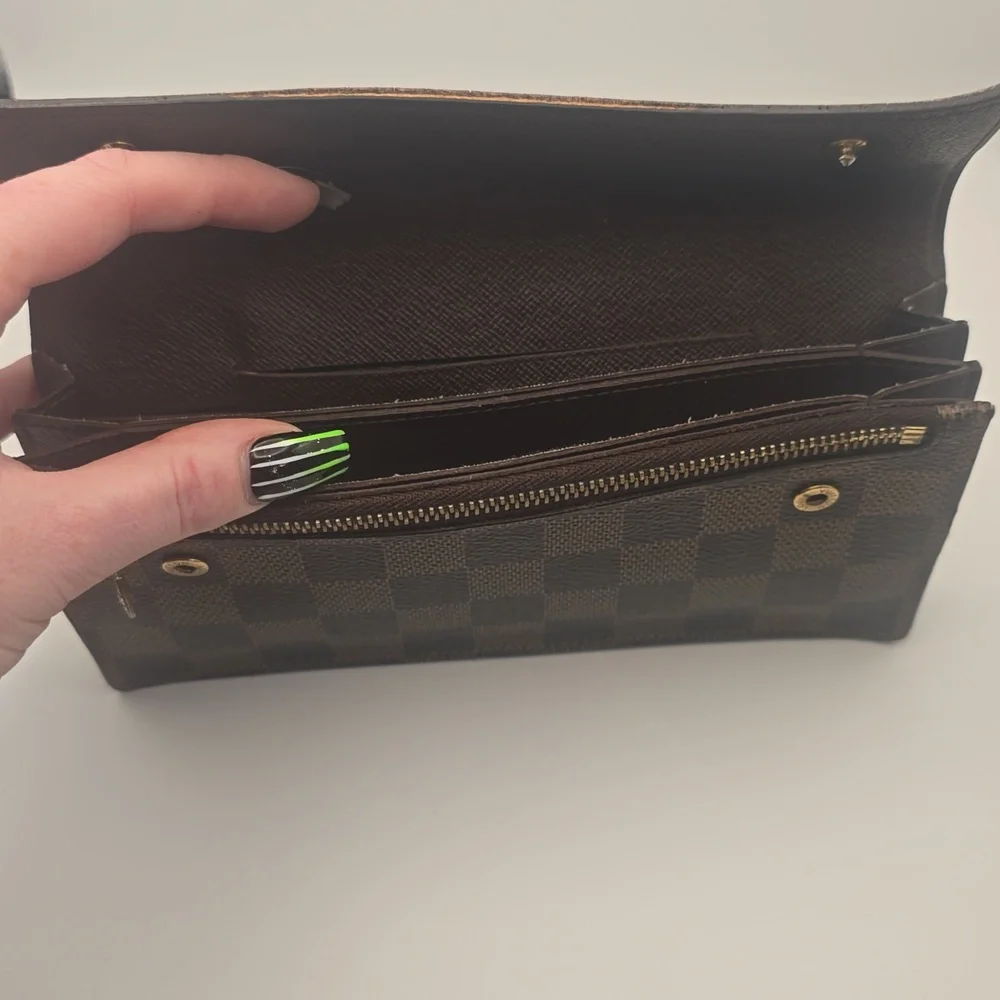 Louis Vuitton Damier Brown Porte Feuille Accordion Long Wallet (VERY GOOD)COA✨️ - Picture 10 of 15